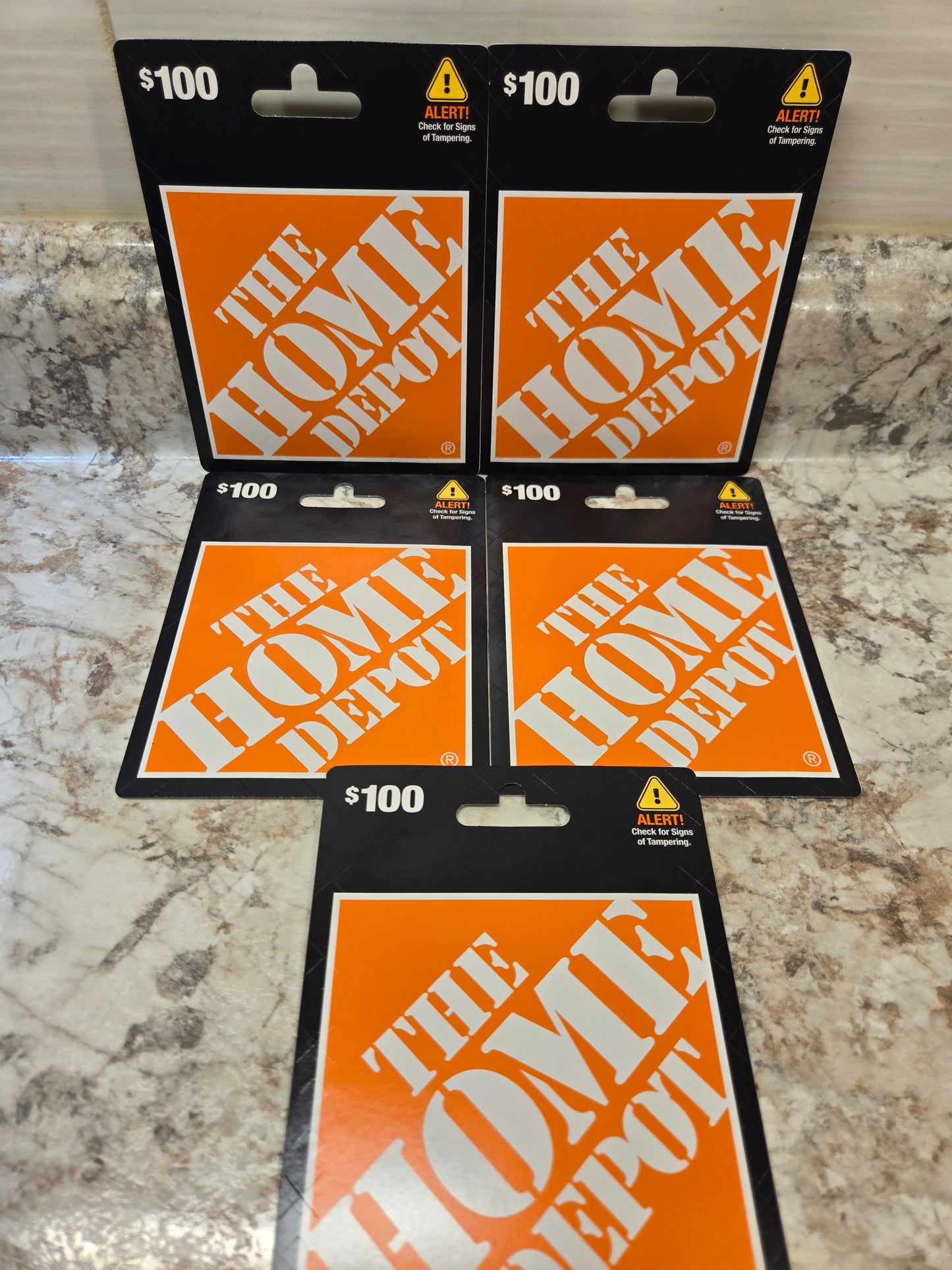 $500 Home Depot Gift cards serial # 91448