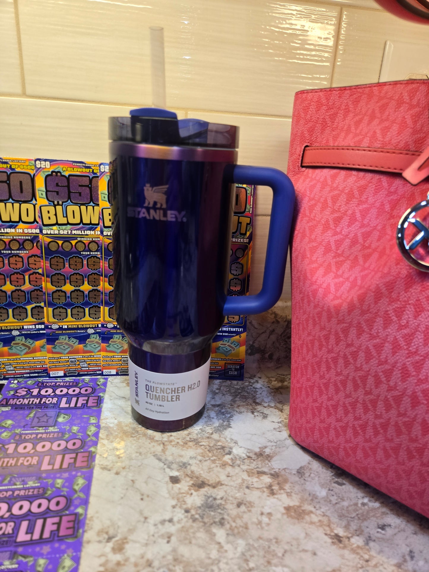 $150 Lotto's, $50 gift cards, Stanley, Pink Michael Kors purse serial # 55358