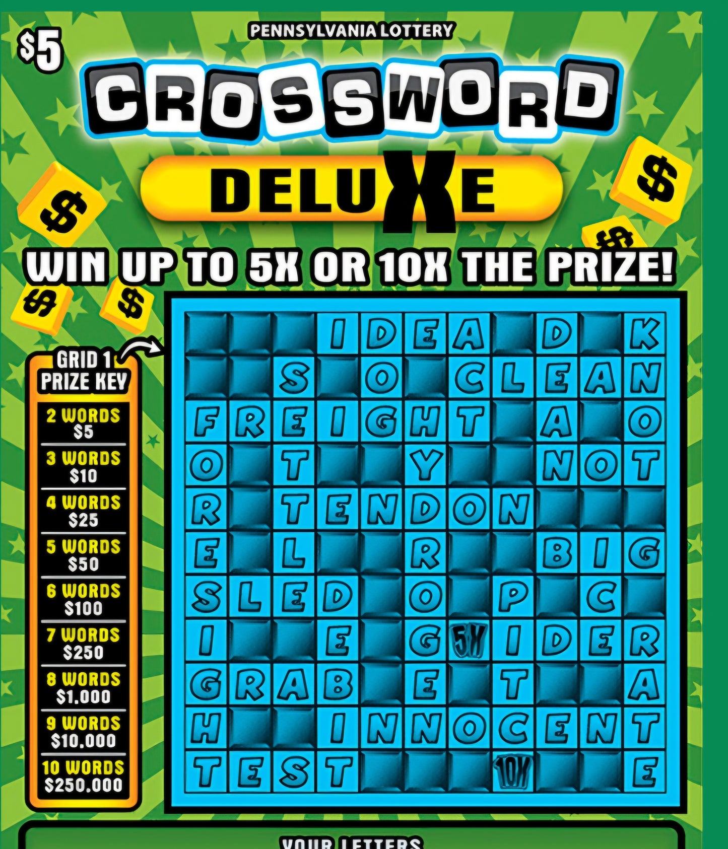 Crossword Deluxe brick $5's serial # 20877
