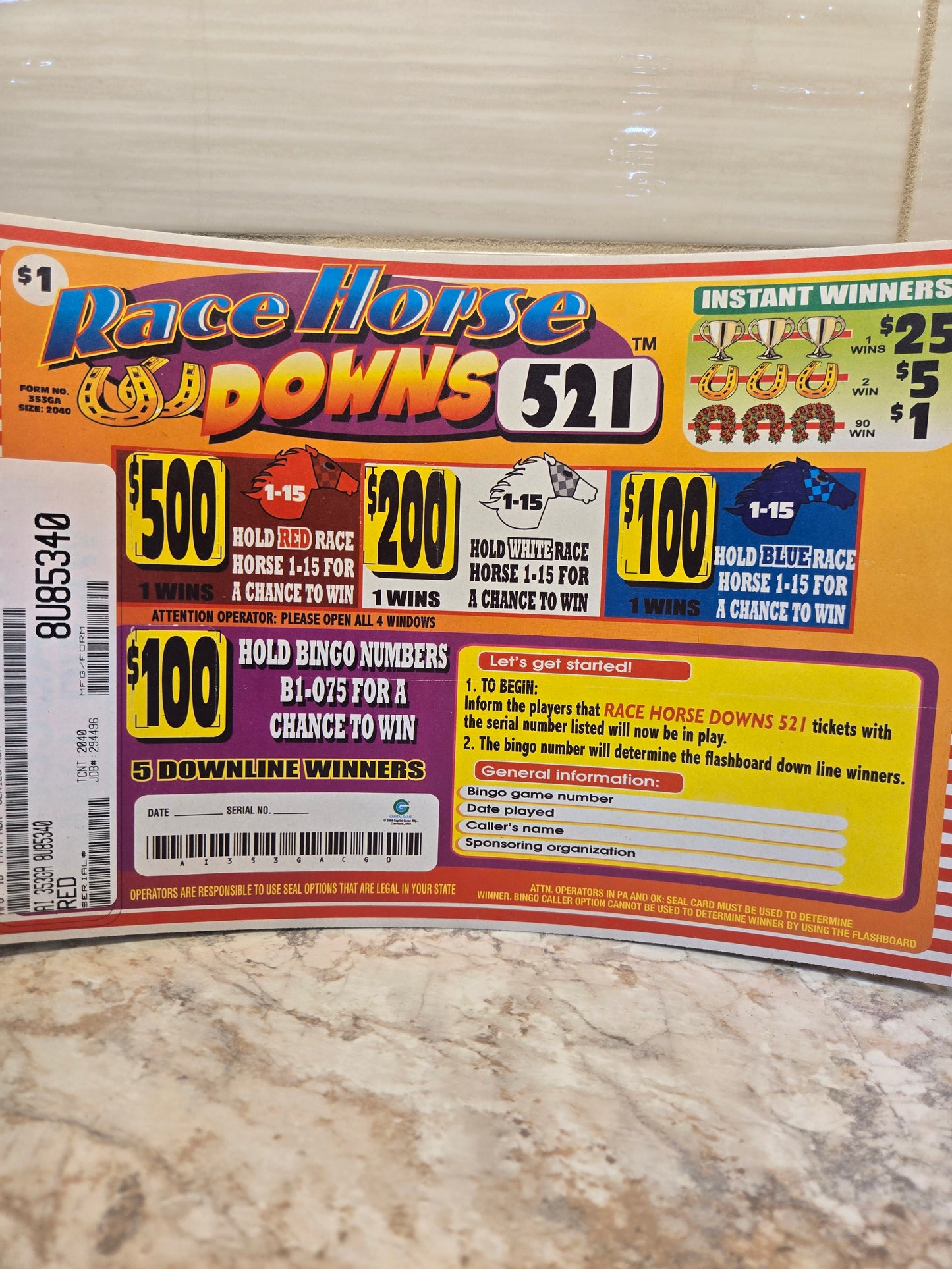 Race Horse Down serial # 8U85340