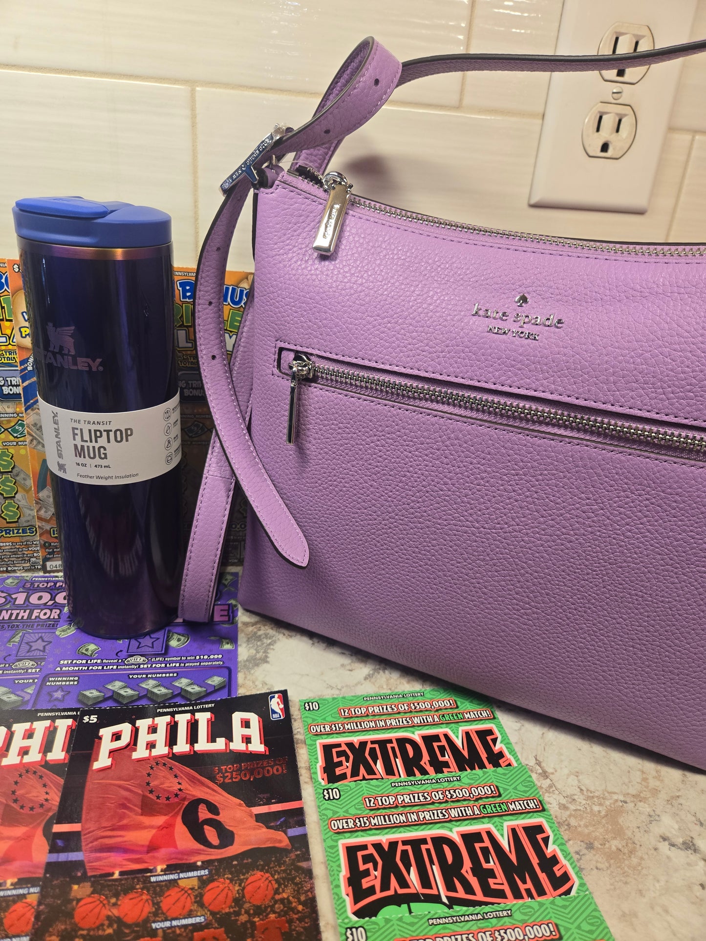 $150 Lotto's, $100 gift cards, Star Shine Stanley, Wisteria Kate Spade serial # 14242