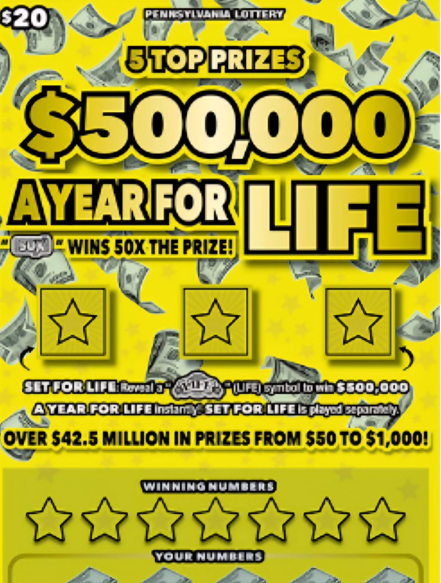 500K A Year for Life brick $20's serial # 99431