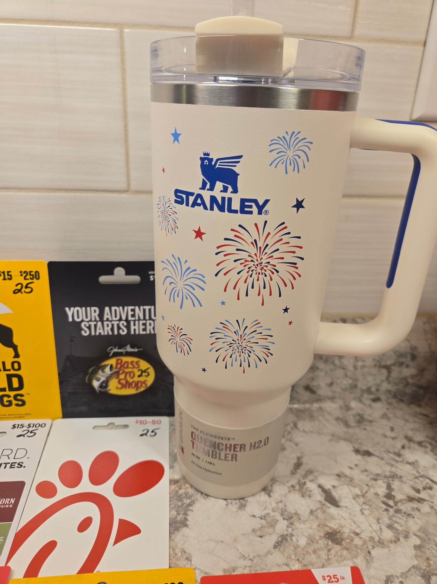 $200 Gift cards and White Fireworks Stanley serial # 20118