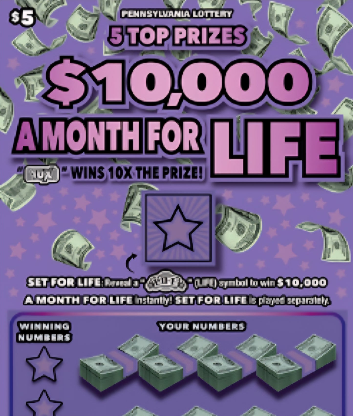 10K a Month for Life brick $5's serial # 17672