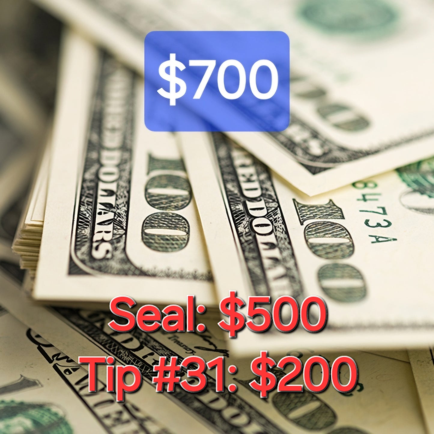 Seal: $500, Tip #31: $200 serial # 95356
