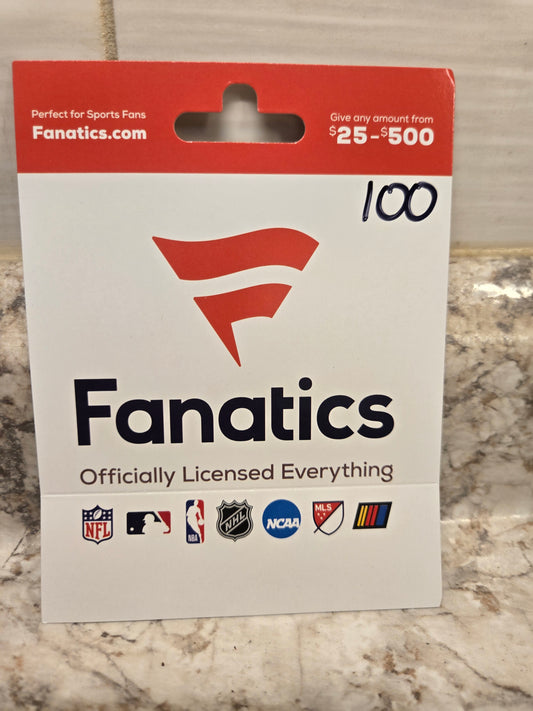 $100 Fanatics Gift card serial # 46252