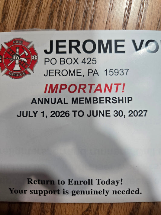 July 1, 2026 - June 30, 2027 Membership **For residents in our 1st Due Fire district**