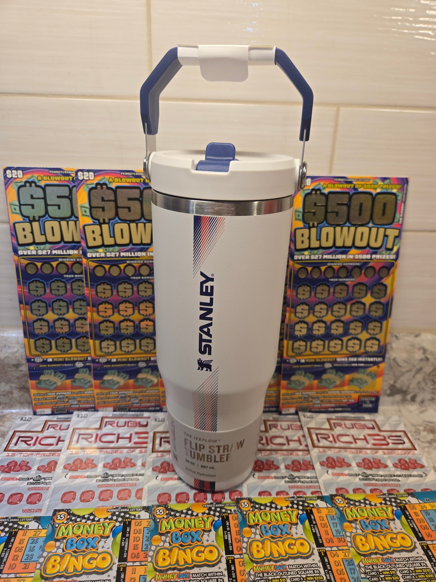 $250 Lotto's & white Flip Straw Stanley serial # 19906