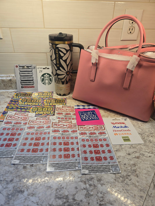 $150 Lotto's, $100 gift cards, Pink Kate Spade, Wild Blooms Stanley serial # 58274