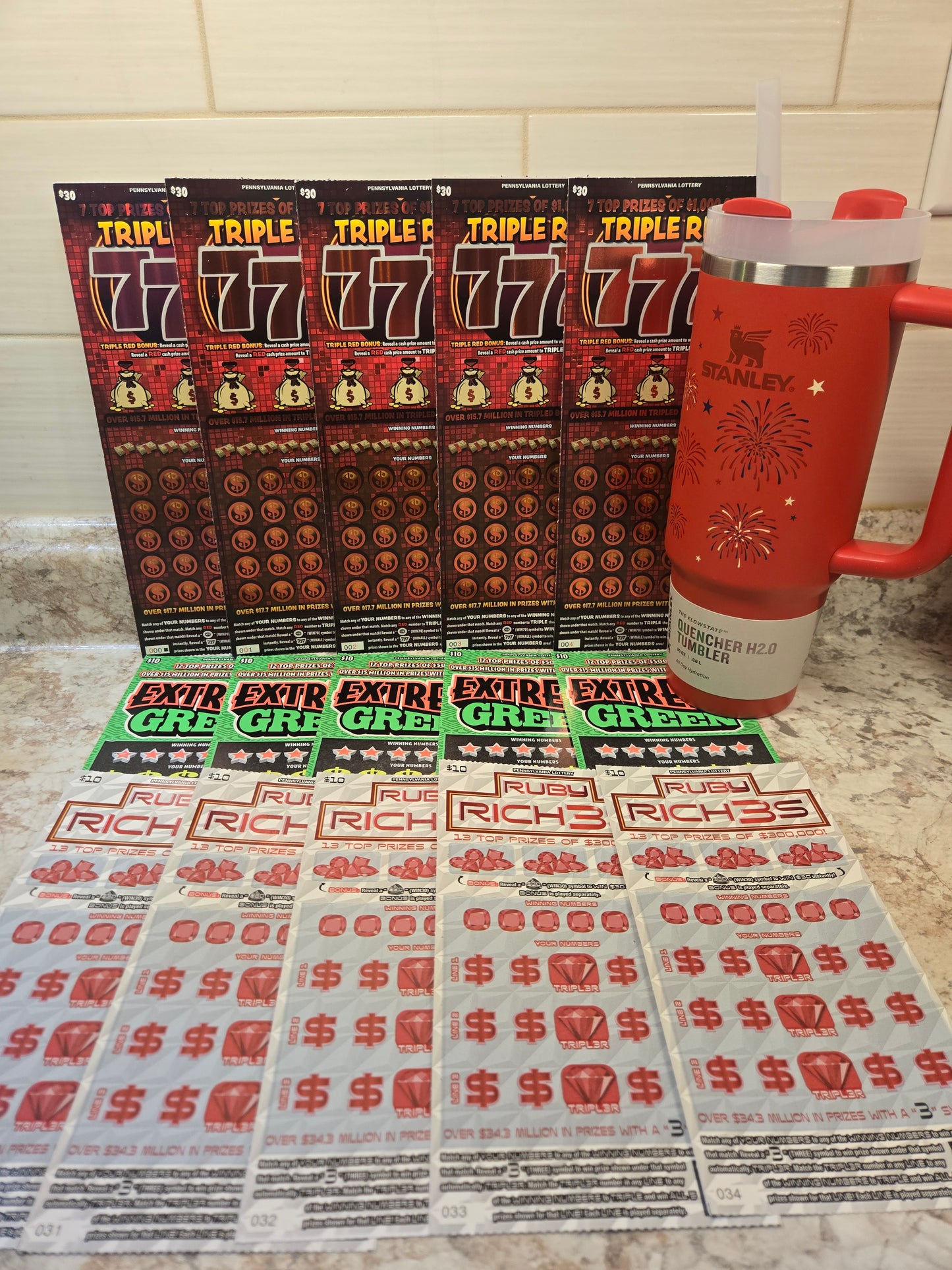 $200 Lotto's & Red fireworks Stanley serial # 22353