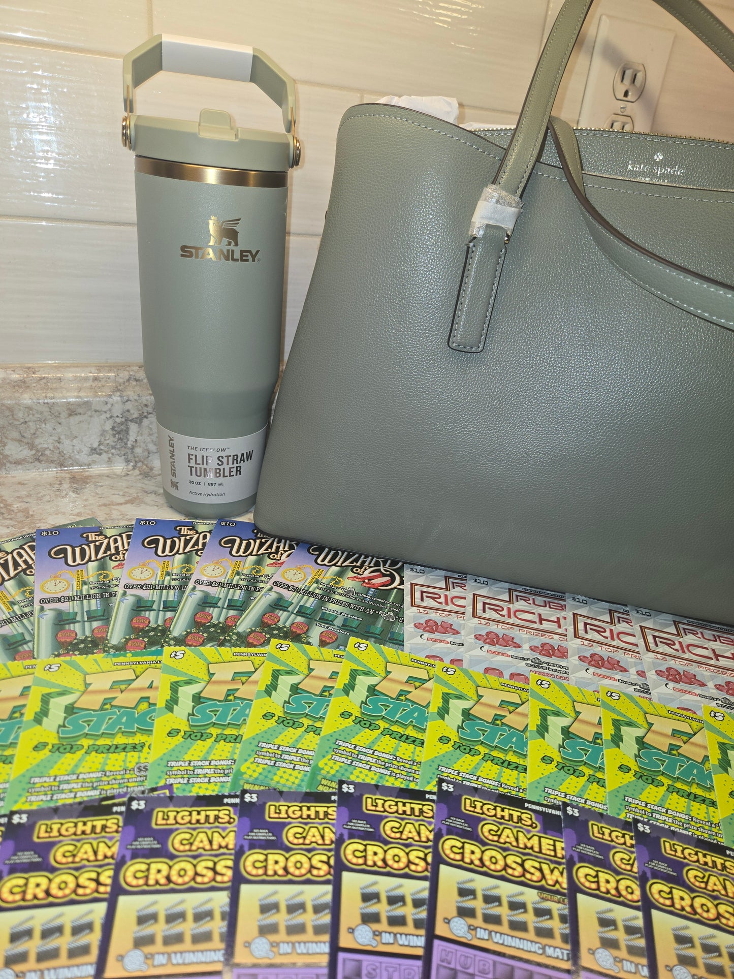 $200 Lotto's, Green Kate Spade, Juniper Stanley serial # 14304