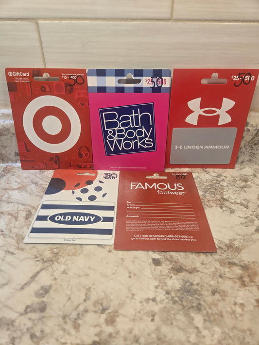 $250 Gift cards serial # 02221