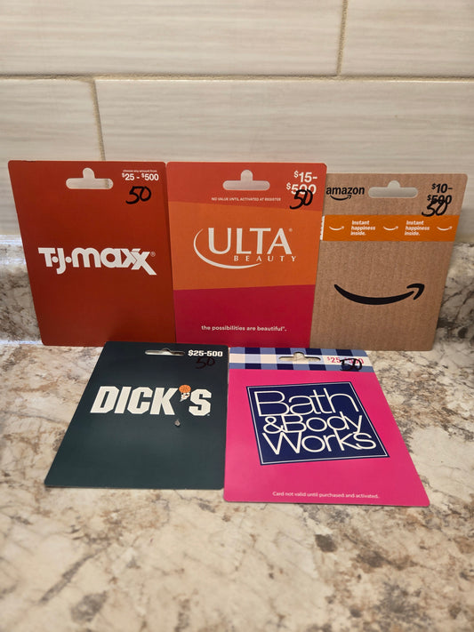 $250 Gift cards serial # 01566