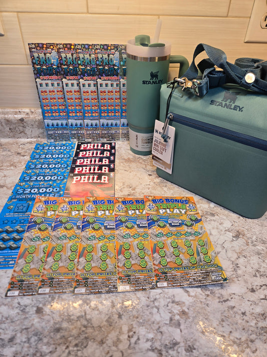 $200 Lotto's & Spring Green Stanley cooler and Cup serial # 22772