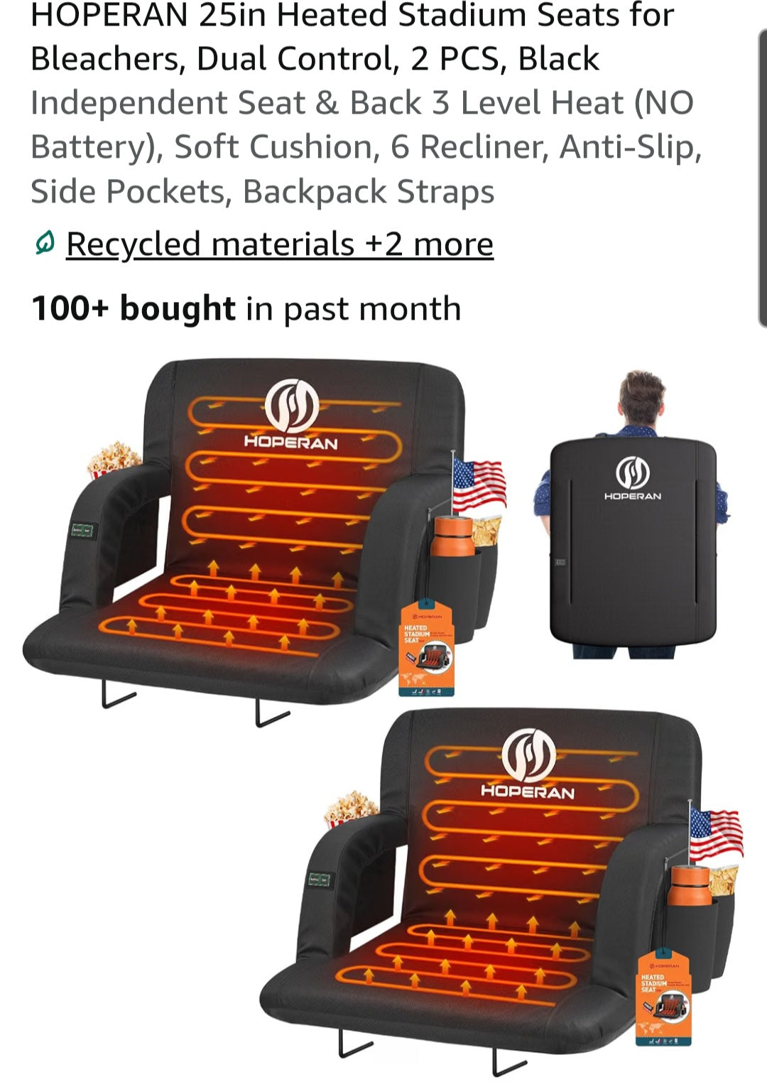 2 heated stadium seats & $150 gift cards serial # 67343