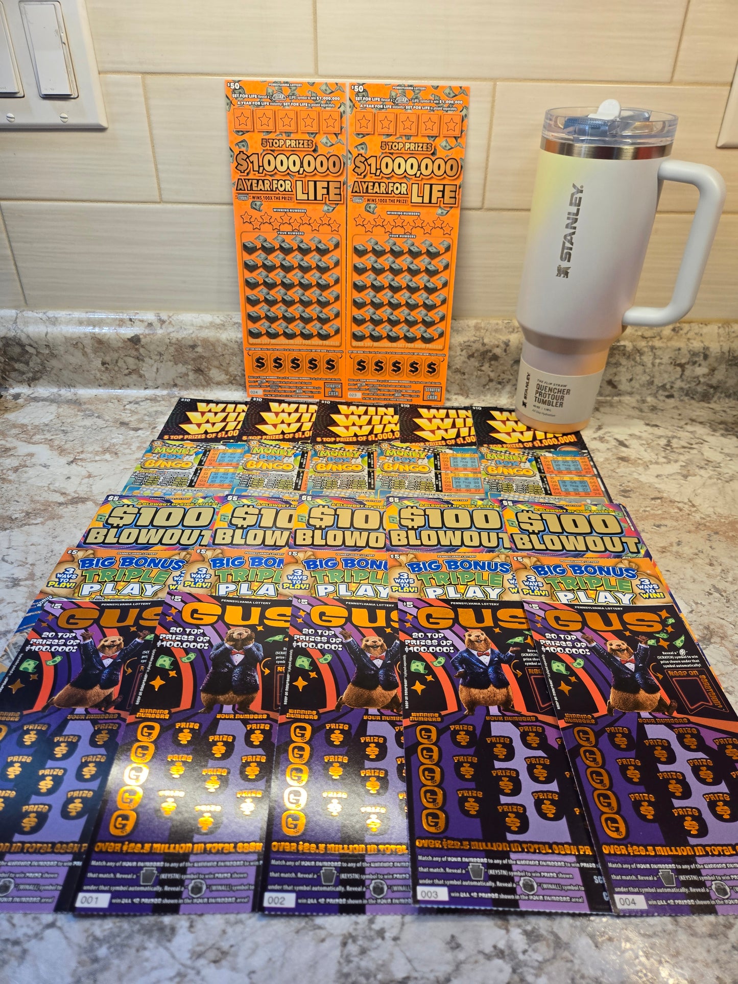 $250 Lotto's & Sunrise Spiral Stanley serial # 22771