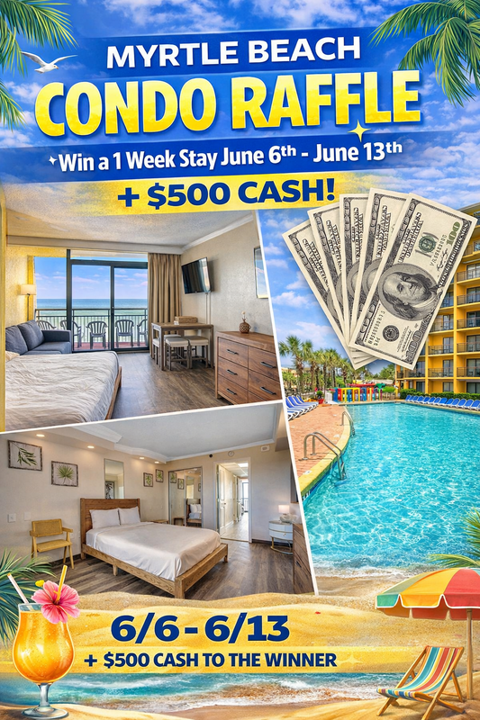 Myrtle Beach Condo & $500 June 6-13, 2026 serial # 39500