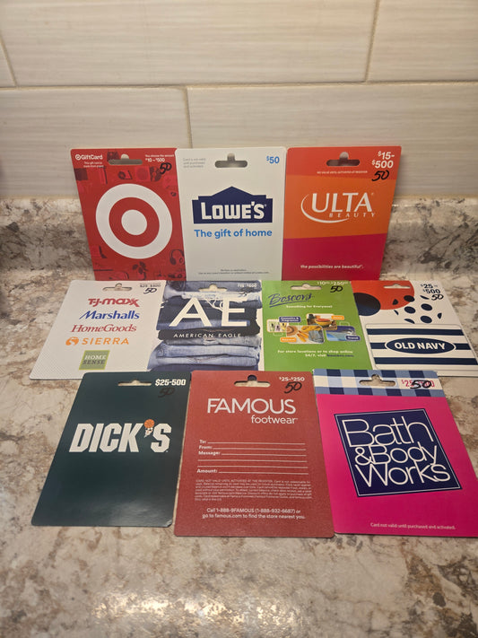 $500 gift cards serial # 81662