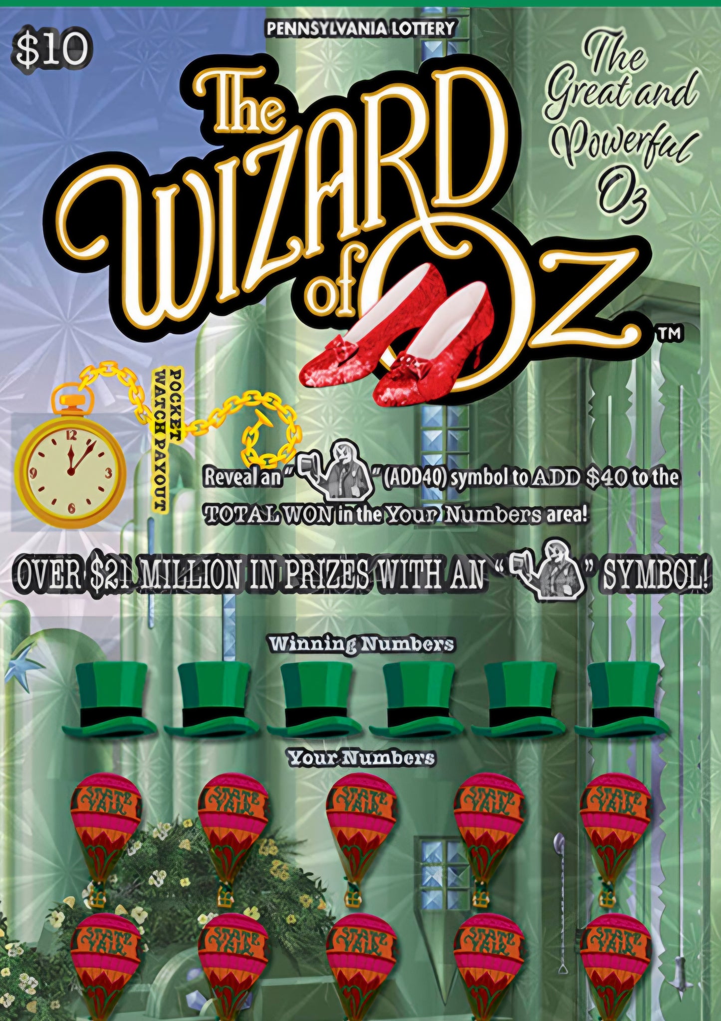 The Wizard of Oz brick $10's serial # 96963