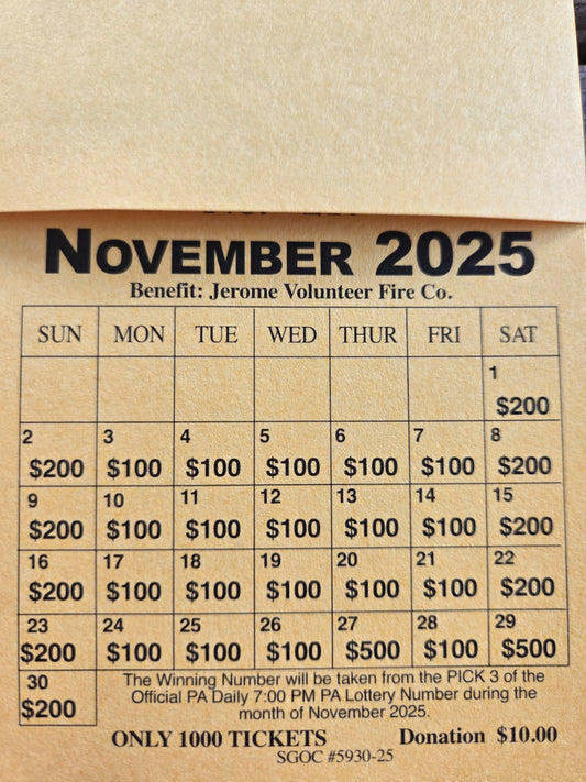 November calendar ticket