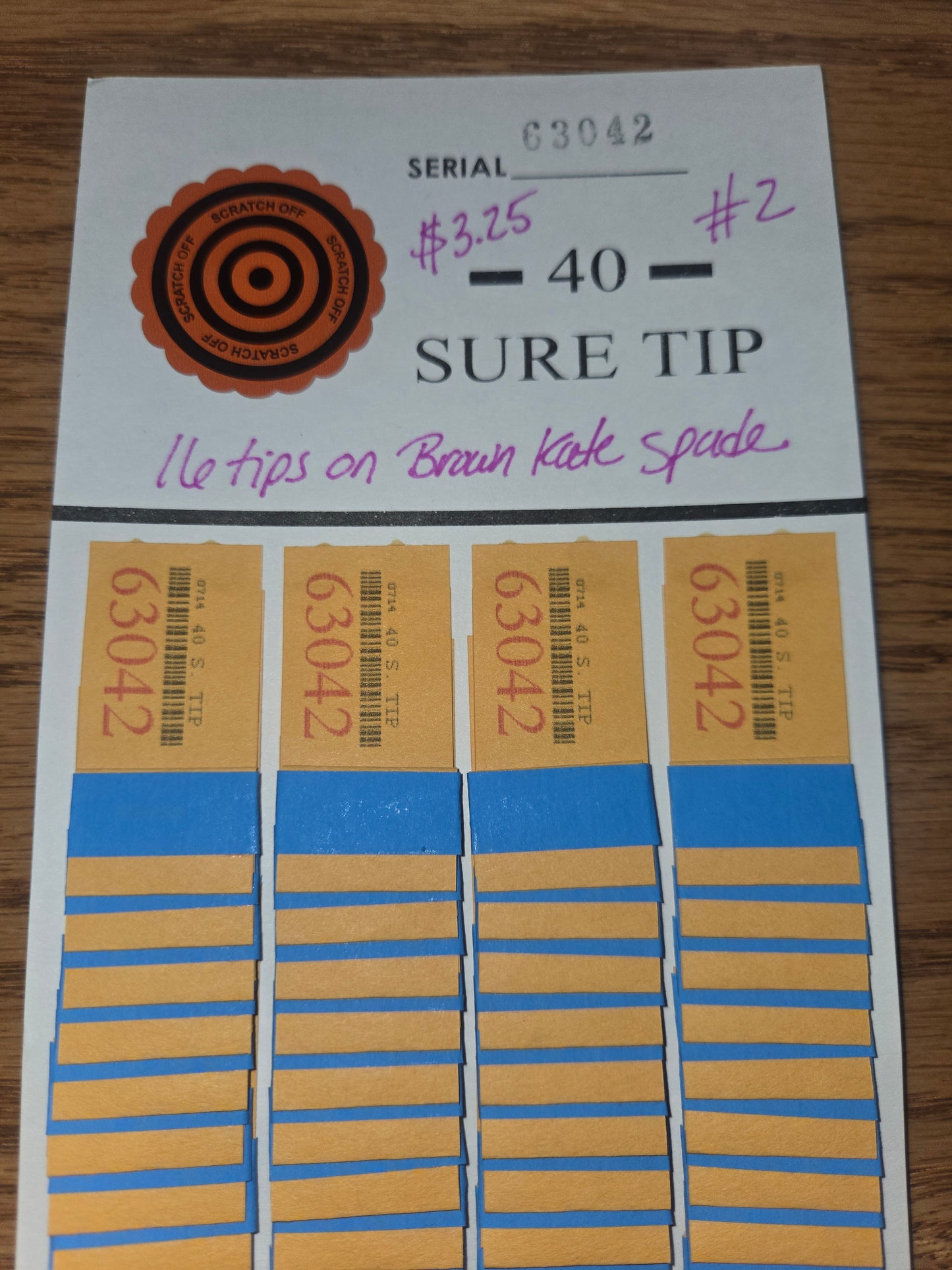 16 tips on Brown Kate Spade serial # 63042 Board #2