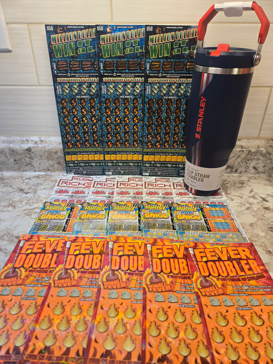 $250 Lotto's and Blue flip Straw  Stanley serial # 22361