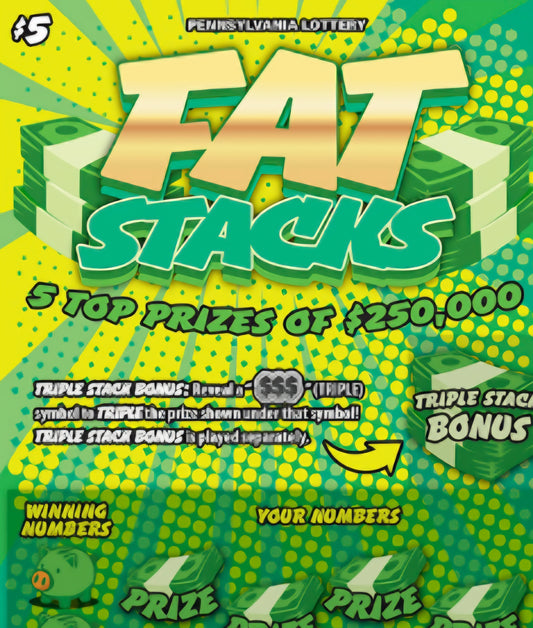 Fat Stacks brick of $5's serial # 67221