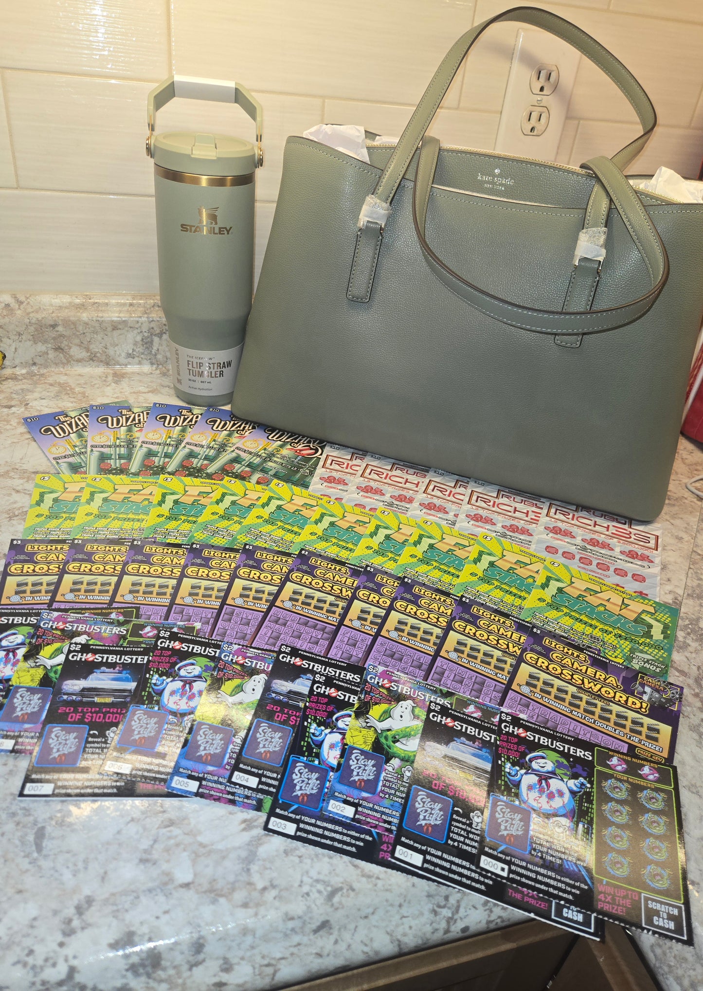 $200 Lotto's, Green Kate Spade, Juniper Stanley serial # 14304