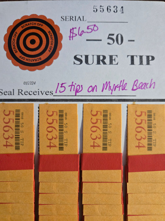 Winner gets 15 tips on the Myrtle Beach board serial # 55634 Mini board # 3