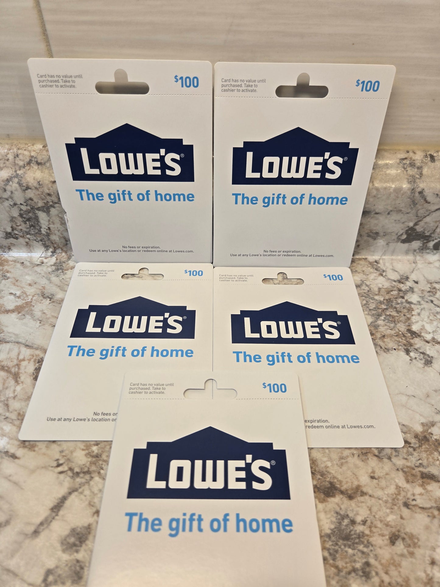 $500 Lowe's Gift cards serial # 97516