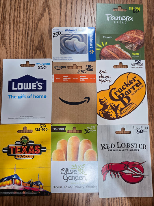 3 winners: $1,000 gift cards, $1,000, or $1,000 Lotto's. Winner determined with 3 chip draws from the barrel.