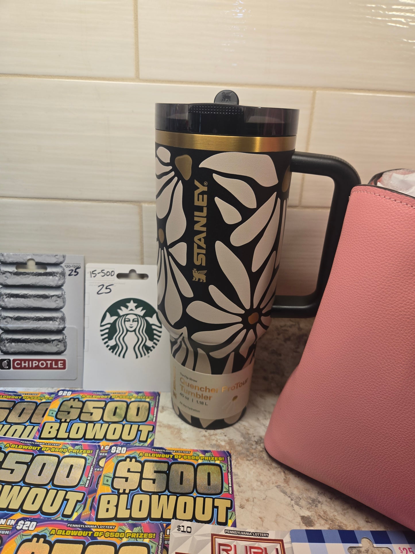 $150 Lotto's, $100 gift cards, Pink Kate Spade, Wild Blooms Stanley serial # 58274