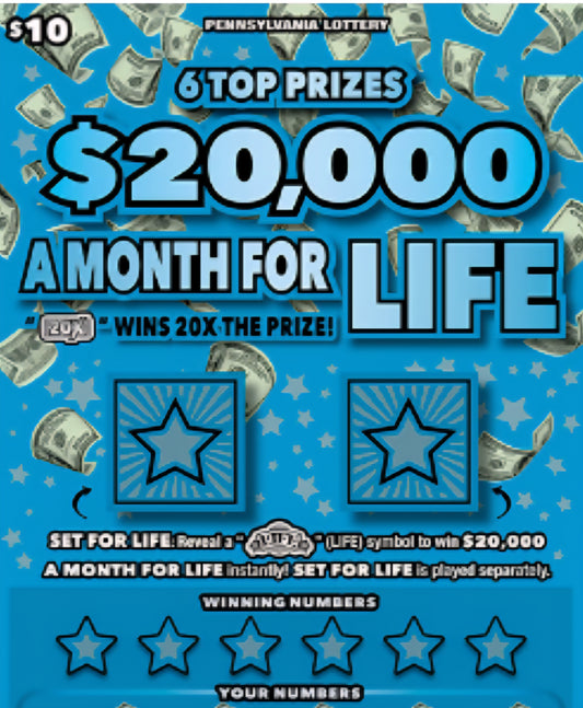 20K A Month For Life brick $10's serial # 17754