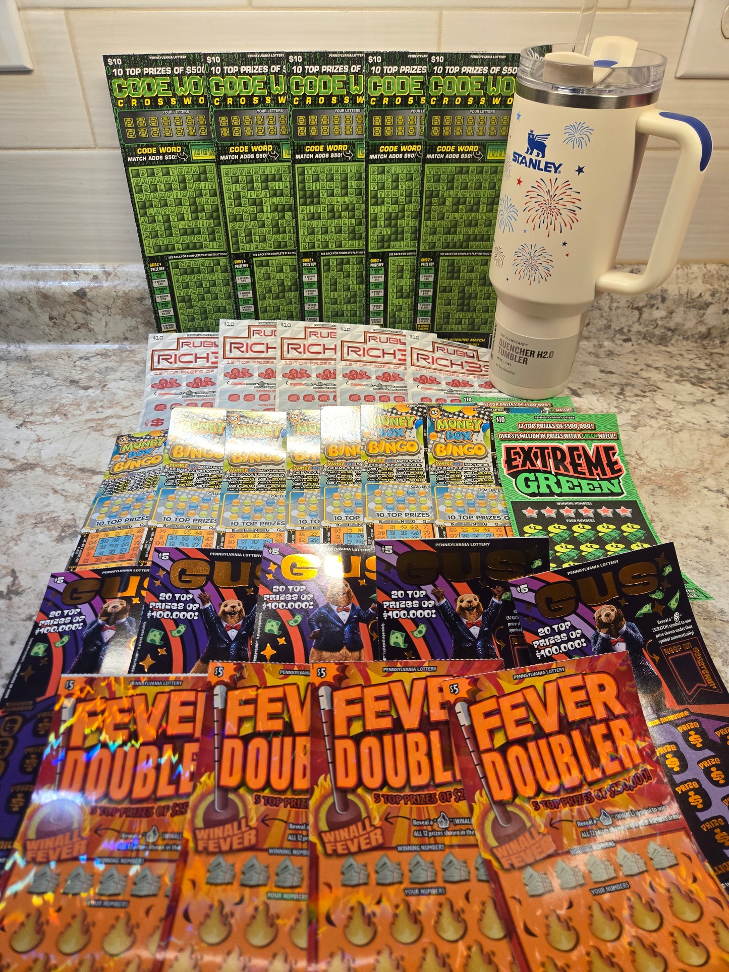 $200 Lotto's & White Fireworks Stanley serial # 22355