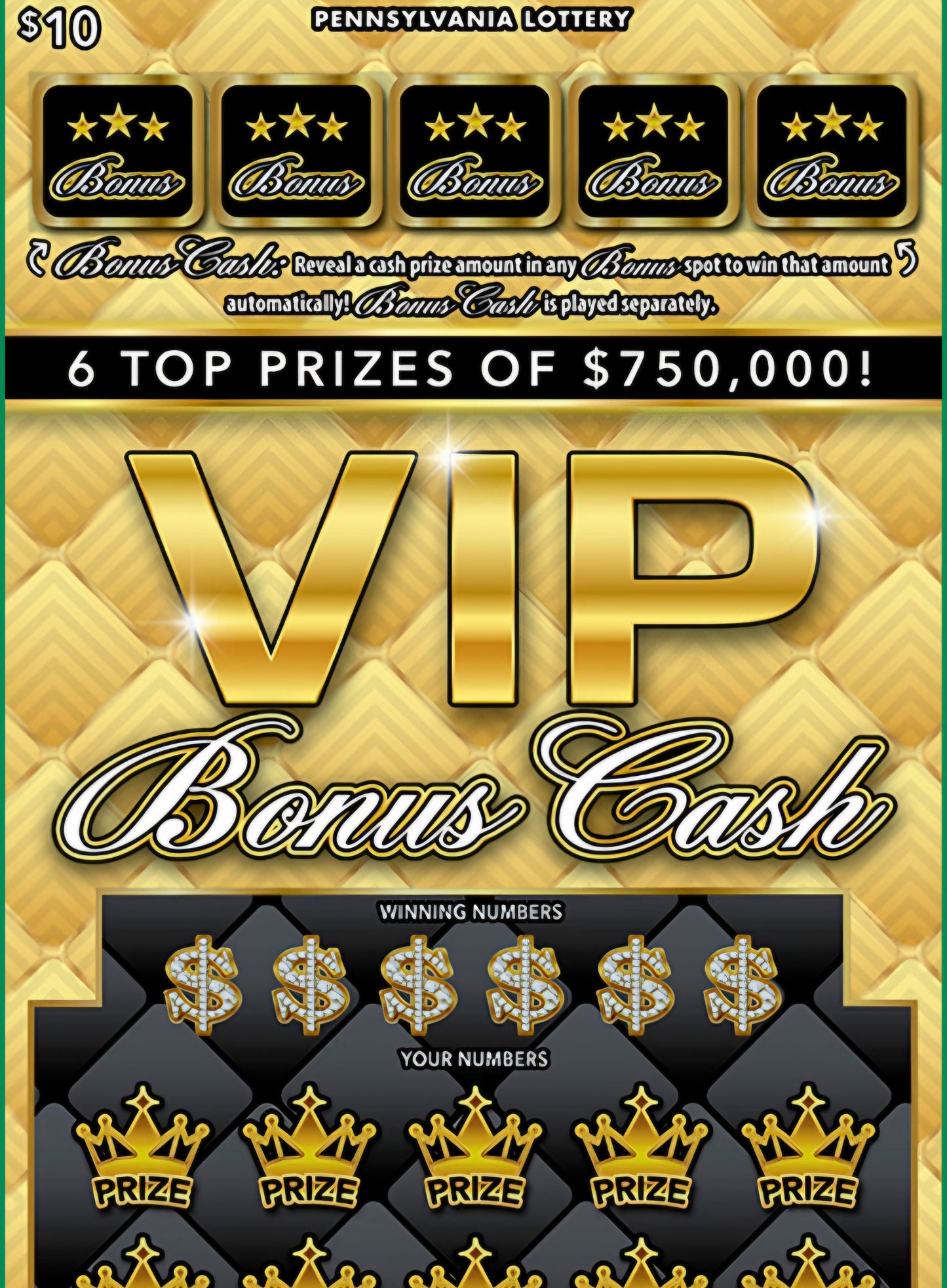 VIP Bonus Cash brick $10's serial # 81808