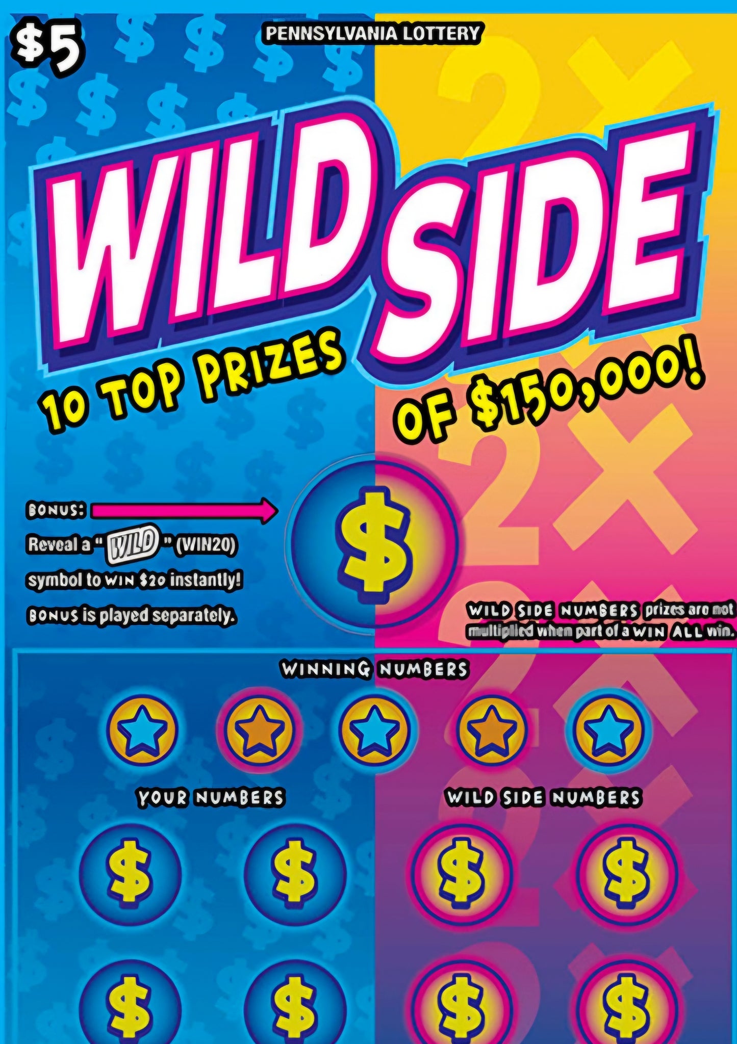 Wild Side brick $5's serial # 22363